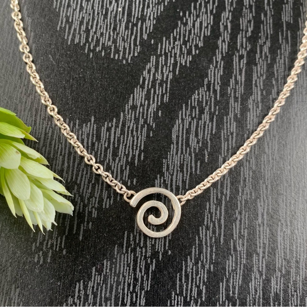Sterling Swirl Artisan Silver Necklace